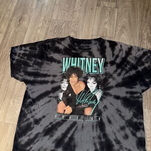 Black Tie-Dye Whitney Houston Graphic T-Shirt